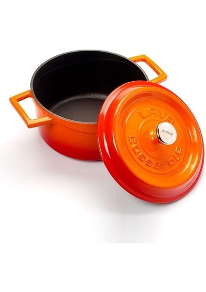 Metal Döküm Yuvarlak Tencere, 20 Cm, Turuncu fiyatları