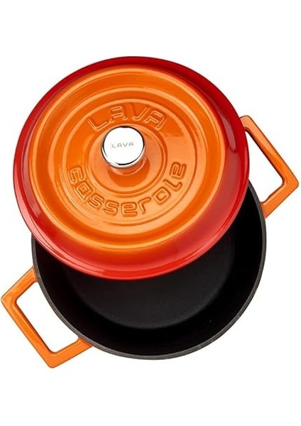 Metal Döküm Yuvarlak Tencere, 20 Cm, Turuncu modelleri