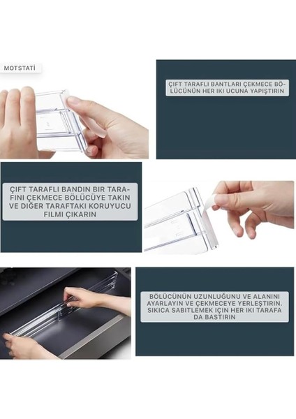 Şeffaf Akrilik Teleskopik Ayarlanabilir Çekmece Bölücü – Mutfak, Banyo ve Ofis Için Organizer Düzenleyici Set modelleri