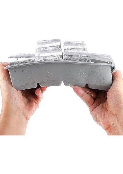 Chef Kapaklı Silikon Buz Kalıbı - Bpa Içermeyen, Viski ve Kokteyller Için Büyük Buz Kalıpları, 2 Inç Büyük Buz Küpleri Yapmak Için Kolayca Çıkarılabilen Silikon Buz Kalıbı, Gri modelleri