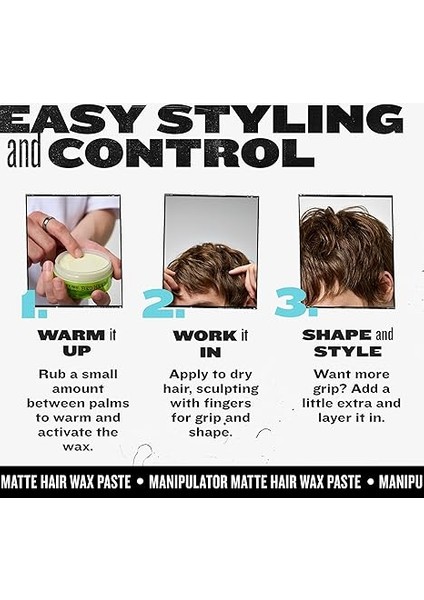 Manipulator Tarafından Yatak Başlığı Mat Saç Mumu Macunu Güçlü Tutuş 57 G fırsatları