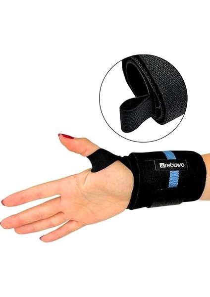 Ağırlık Destek Bilekliği Güç Bileklik Ağırlık Kaldırma Için Bilek Kayışları Fitness Ağırlık Bilek Bandajı 2 Adet Siyah/mavi fırsatları
