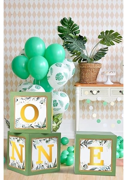 Gitti One Yazılı Kutu ve Balon Seti - 1 Yaş Doğum Günü Kutlama (Adaçayı) indirimleri
