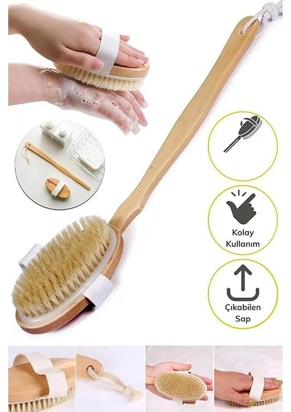 Ahşap Saplı Doğal At Kılı Selülit Fırçası Peeling Masaj Fırça Banyo Fırçası fiyatları