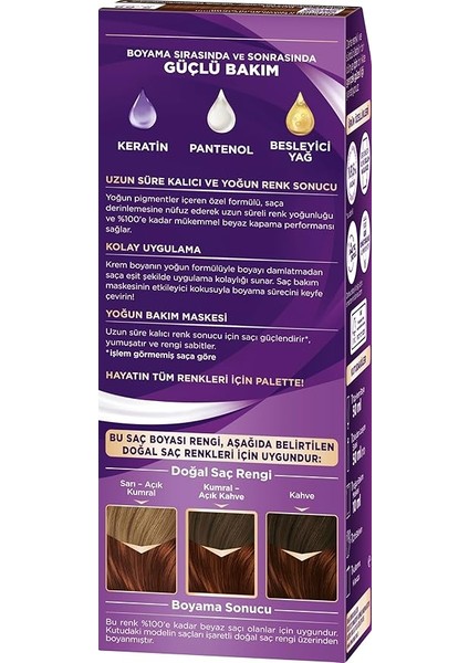 Yoğun Göz Alıcı Renkler Saç Boyası 5-68 Kestane Saç Boyası fiyatları