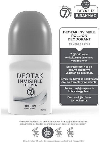 Invisible Erkek7 Güne Kadar Etkili Roll-On Deodorant 35 ml fiyatları