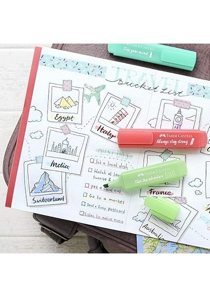 Fosforlu Kalem Seti, 4’lü, Pastel Renkler, Su Bazlı Mürekkep, Kesik Uç, 3 Farklı Çizgi Kalınlığı, Uzun Ömürlü fırsatları