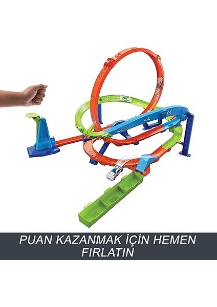 Wheels Bumerang Çemberli Yarış Pisti Hot Wheels Bumerang Çemberli Yarış Pisti, 1:64 Ölçekli Oyuncak Araba, Kolayca Saklanabilir HTK16 fırsatları