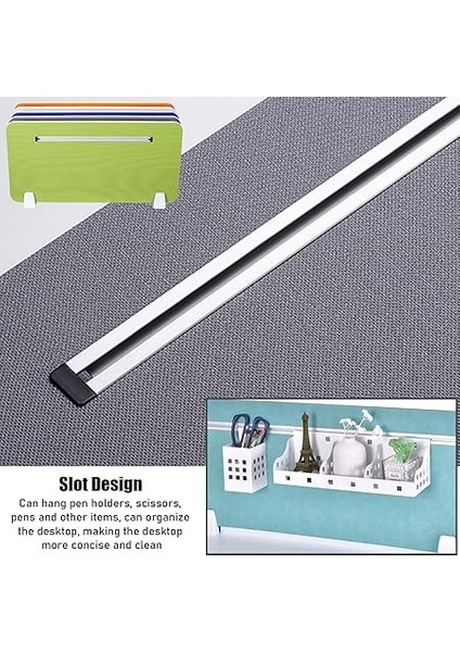 Masa Bölme Bariyeri Gri Bej Yuvalı Ses Geçirmez Bölücüler, Masa Üstü Montajlı Gizlilik Kalkanları Ofis Için Akustik Kabin Paneli, 11,8 Inç Yüksek modelleri