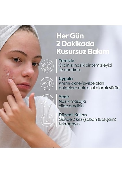 Akne Kremi Yüz Için – Sivilce ve Akne Karşıtı Leke Kremi – Salisilik Asit &amp; Niasinamid ile Leke Giderici – Genç ve Yetişkin Cilt Bakımı, 40 ml modelleri