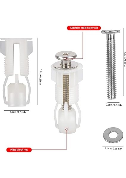 3 Çift Klozet Oturağı, Sabit Vida Seti, Sabitleme Tuvalet Kapağı, Vidalar, Paslanmaz Çelik 304, Evrensel Klozet Oturağı, Sabitleme Seti, Genişletme Cıvatası, Kauçuk, Tuvalet Oturağı, Vida Aksesuarı. fırsatları