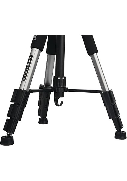 Profesyonel Q111 Taşınabilir 5kg Taşıma Kapasiteli 139,7CM Alüminyum Tripod Gri fırsatları