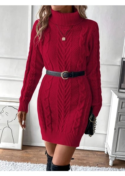 Kadın Balıkçı Yaka Mini Triko Elbise fırsatları