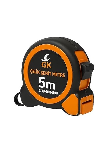 5m Otomatik Frenli Şerit Metre – 25MM Genişlik, Manyetik Uç, Dayanıklı Gövde