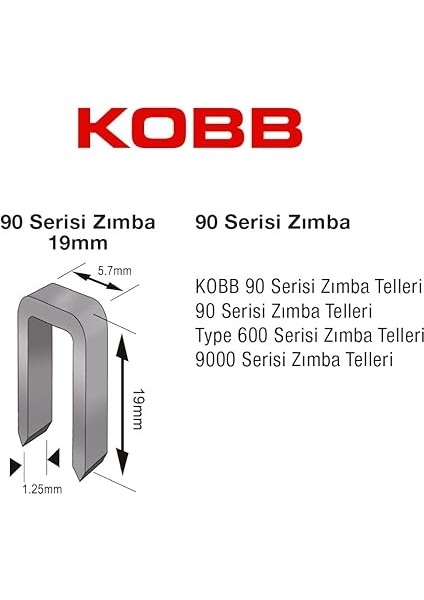 KBZ9019 19MM 2500 Adet 90 Serisi Ağır Hizmet Tipi Zımba Teli, Gri indirimleri