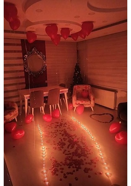 Winky Sevgili Set Kuru Gül Yaprağı,banner,20 Kalp Balon,20 Beyaz Mum Romantik Hediye 14 Şubat Kırmızı fiyatları