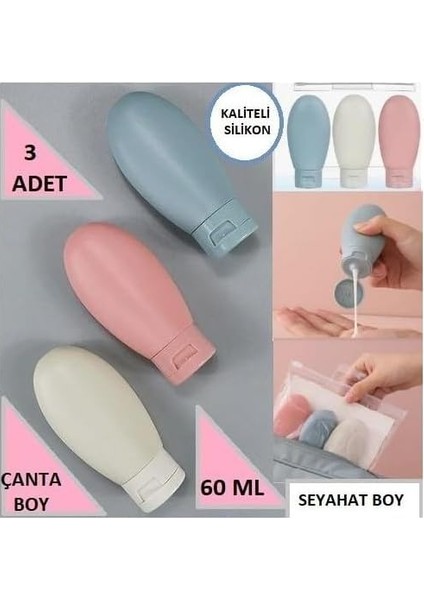 Şişesi Krem Şampuan 3 Adet Set, Sızdırmaz Kozmetik Şişesi, Çok Amaçlı Seyahat Tipi Doldurulabilir Krem Losyon Şişe Seti Tatil Kamp Kutusu (Bpa Içermez) fırsatları