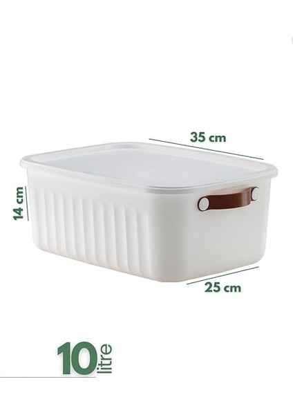 1 Adet Düzenleyici Kapaklı Kutu, Dekoratif Saklama Kutusu, Organizer (35CM*25CM*14CM) Beyaz 10 Litre fiyatları