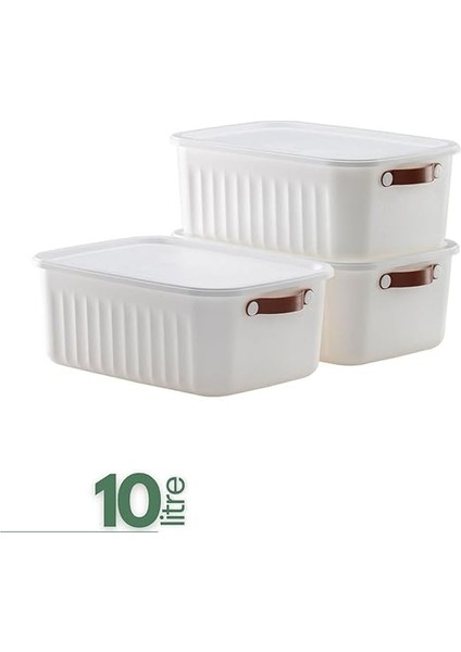 1 Adet Düzenleyici Kapaklı Kutu, Dekoratif Saklama Kutusu, Organizer (35CM*25CM*14CM) Beyaz 10 Litre fırsatları