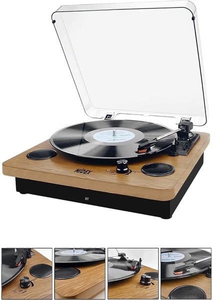 MTX-256 Nostaljik Pikap Plak Çalar (Şarjlı Bluetooth Aux Hoparlörlü 3 Devir) Iğne Dahil