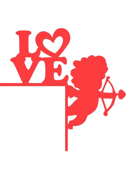 Sevgiler Günü Kapı Kenarı Aşk Ok Atma Kırmızı Renk 14CM