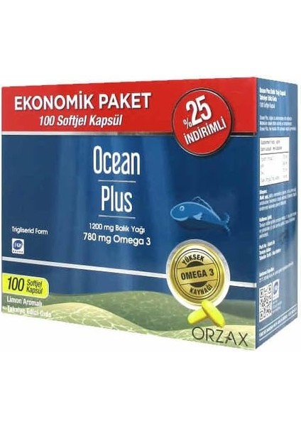 Plus 1200 Mg Omega3 Balık Yağı 50 Kapsül 2 Adet P10930
