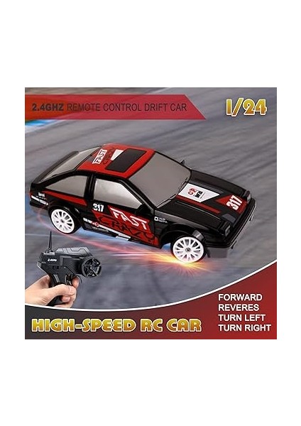 Rc Drift Araba Uzaktan Kumanda Araba 2.4ghz 1:24 Ölçekli 4WD 15KM/H Yüksek Hızlı Model Araç LED Işıkları Sürüklenen Lastik Yarışı Spor Oyuncak Araba Yetişkin Erkek Kız Çocuklar Için Hediye 2 Adet Şarj fiyatları