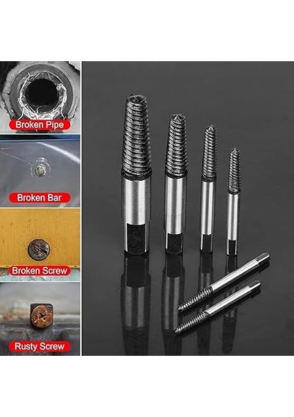 6'lı Profesyonel Vida Çıkarma Seti Kırık Civata Kılavuz Çıkarıcı Hasarlı Dönmeyen Sıkışmış Kırılmış Paslı Vida Sökme Aparatı Taşıma Kutulu fiyatları