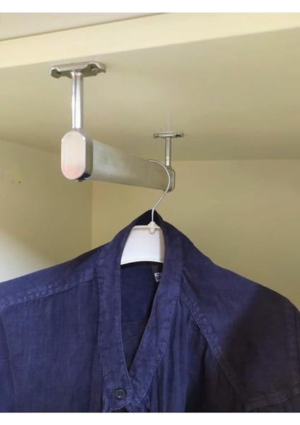 25 cm Dolap Içi Oval Elbise Askı Borusu 2 Adet Tavan Askı Aparatı Vidaları