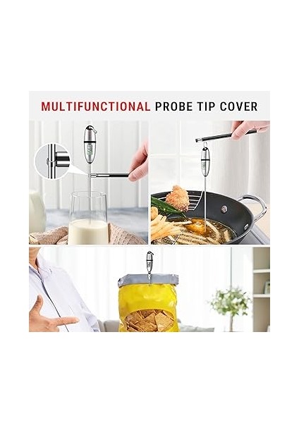 TP02S 5 Saniyede Anında Okuma Mutfak Termometresi Dijital Gıda Termometreleri Uzun Problu Et Barbekü Gıda Sıvıları Yağ Su modelleri