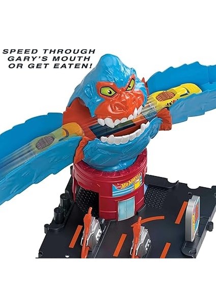 Wheels Wreck &amp; Ride Gorilla Düşman Yaratıklar Oyun Seti, 1 Adet Hot Wheels Araba, Diğer Setlerle Birleştirilebilir, Benzin Istasyonu Temalı Set, 4-8 Yaş Arası Çocuklar Için Hediye, HDR30 indirimleri