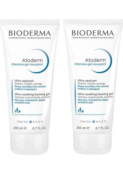 Asfstore Bioderma Atoderm Intensive Foaming Gel 200 ml 2 Adet