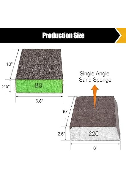 10 Paket Zımpara Süngeri, Yıkanabilir ve Tekrar Kullanılabilir Zımpara Blokları, Ahşap, Alçıpan Için, Metal Camlar, Kaba/orta/ince/ultra Ince 60/80/120/220 Kum Zımpara Kağıdı Blokları modelleri