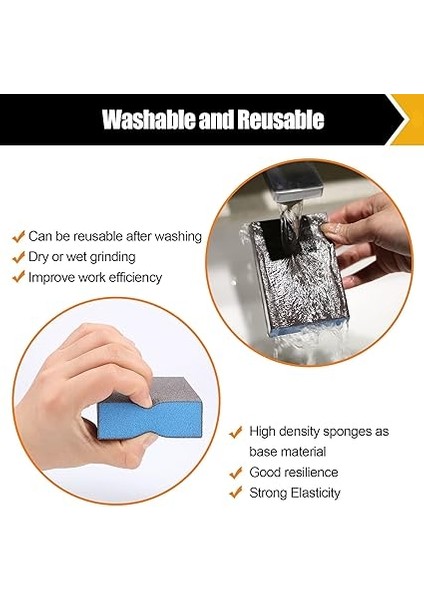 10 Paket Zımpara Süngeri, Yıkanabilir ve Tekrar Kullanılabilir Zımpara Blokları, Ahşap, Alçıpan Için, Metal Camlar, Kaba/orta/ince/ultra Ince 60/80/120/220 Kum Zımpara Kağıdı Blokları fırsatları