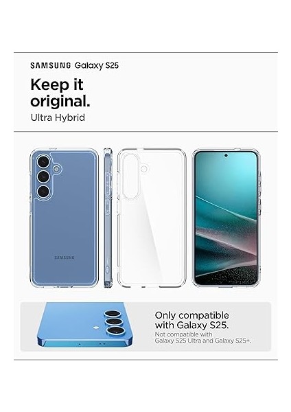 Galaxy S25 Ince Kılıf Ultra Hybrid Sararma Karşıtı Duraclear™ Hava Kanalı Teknolojisi™ Askeri Sınıf Koruma Crystal Clear Şeffaf Kapak - ACS09006 fiyatları