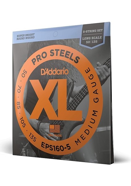 EPS160-5 Saitensatz Für 5-Saiter E-Bass 0,127 cm - 0,34 cm (.050 - .135 Zoll)