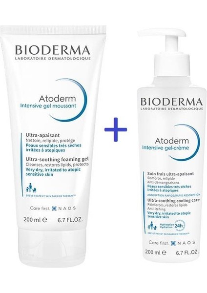 Bioderma Atoderm Intensive Foaming Gel 200 Ml+Bioderma Atoderm Intensive Gel-Creme 200 ml