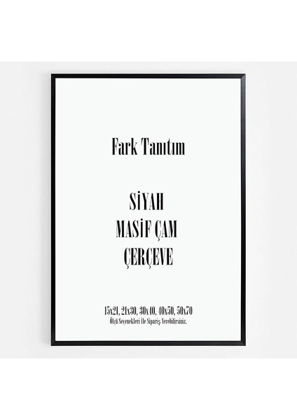 Tanıtım Premium Masif Çam Çerçeve - 3mm Mdf Arkalık - 500 Mikron Kırılmaz Şeffaf Pvc Ön Koruma - Şık ve Dayanıklı Duvar Ahşap Çerçevesi (Siyah, 21CM x 30CM)