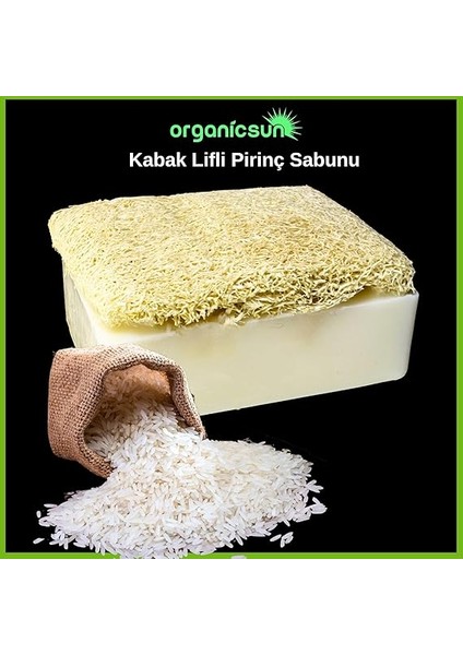 Doğal Kabak Lifli Pirinç Sabunu 120 gr Tüm Cilt Tipleri Için Beyazlatma Etkili E ve B Vitaminli fırsatları