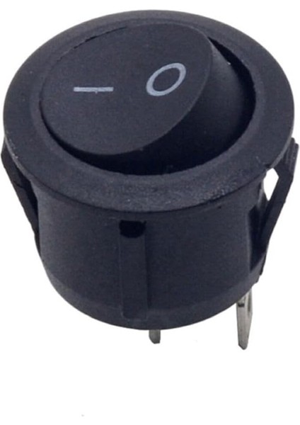 23MM Yuvarlak 2 Pin Anahtar Buton Kcd1 Siyah Plastik Mini Açma Kapama On/off