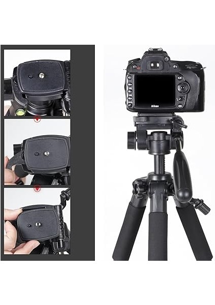 Zomei Q111 Kamera Tripodu Cep Telefonu Tutuculu + Uzaktan Kumanda, Alüminyum Alaşım Hafif Kamera Ayaklı Tripod 3 Yönlü Döner Başlık Hızlı Değiştirme Plakası ve Çanta 47 – 140 cm Siyah Renk indirimleri