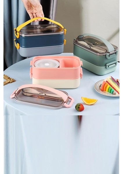Bento Lunch Box Ofis-Okul Için Yeni Nesil Sefer Tası -Çorba Kaseli Model-Paslanmaz Çelik Pembe indirimleri