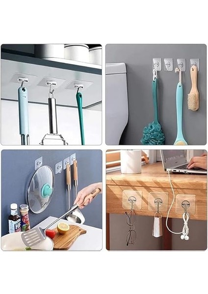 Home Kendinden Yapışkanlı Şeffaf Askı Askılık Havluluk 5'li Set modelleri