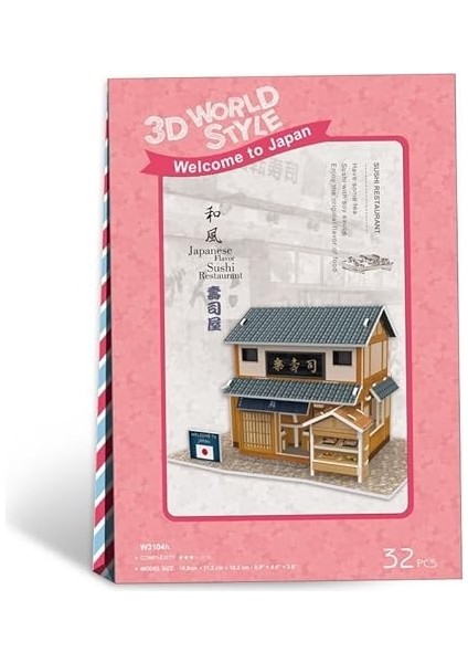 CUB/W3104H 3D 32 Parça Puzzle Japon Sushi Restoranı fiyatları