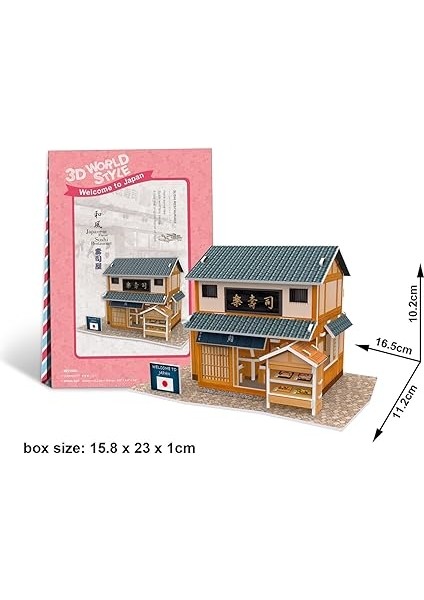 CUB/W3104H 3D 32 Parça Puzzle Japon Sushi Restoranı modelleri