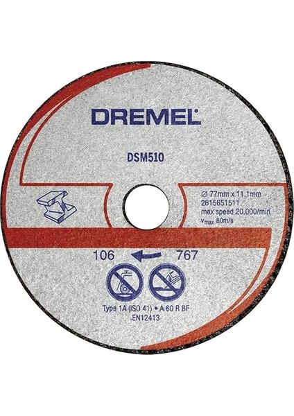 DSM20 Kompakt Testere ile Uyumlu Metal ve Plastik Kesme Diski (DSM510) 3'lü