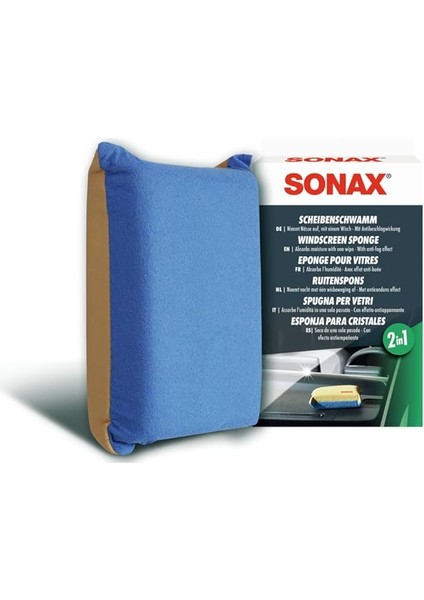 Ön Cam Süngeri 417100 | Çizgisiz Cam Için Çift Etkili Temizleme Süngeri | Ön Camlardaki Pencereler ve Aynalardaki Kir Sisi ve Yoğuşmayı Kolayca Temizler | Kompakt ve Yeniden Kullanılabilir