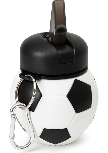 Store Futbol, Basketbol ve Tenis Topu Şeklinde Katlanabilir Matara, 0.5l Silikon Spor Su Şişesi, Taşınabilir ve Hafif (Futbol) modelleri