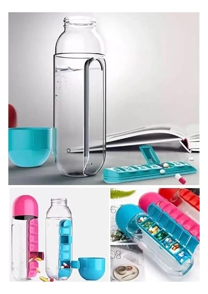 kutulu su matarası, pillbox kutusu su şişesi, hazneli su şişesi fırsatları