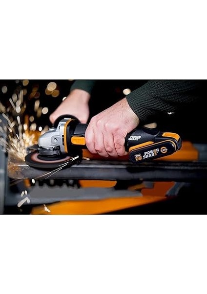 WX800 20VOLT 2.0 Ah. Li-Ion Çift Akülü 115MM Profesyonel Şarjlı Avuç Taşlama modelleri